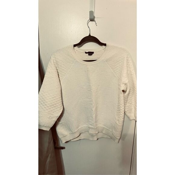 VINCE WHITE LINEN BLEND SWEATER WOMENS SZ M - Picture 1 of 9